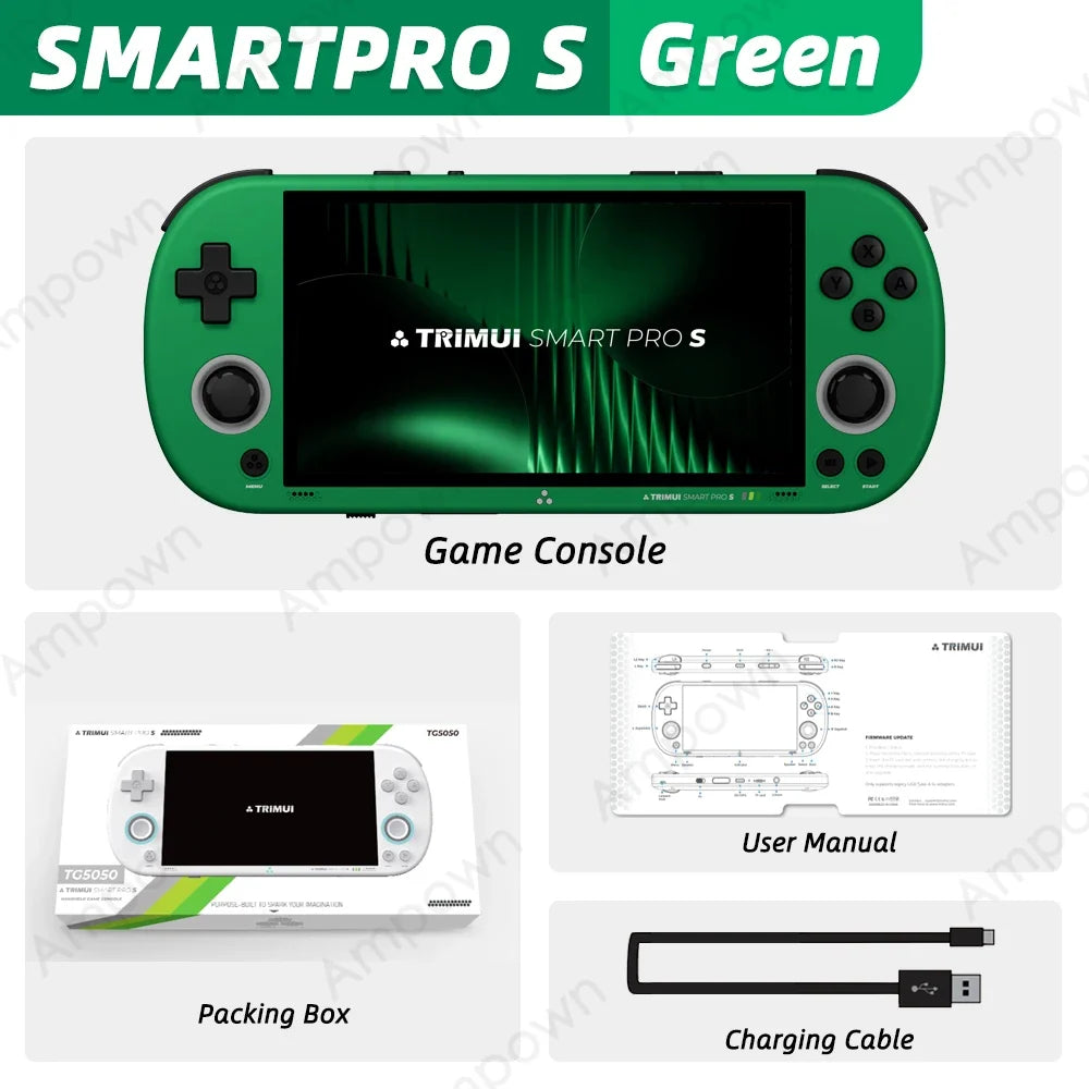 TRIMUI SMART PRO S Handheld Game Console 4.96''IPS Screen Allwinner A523 Processor Hall Joystick RGB Lighting TG5050 Game Player