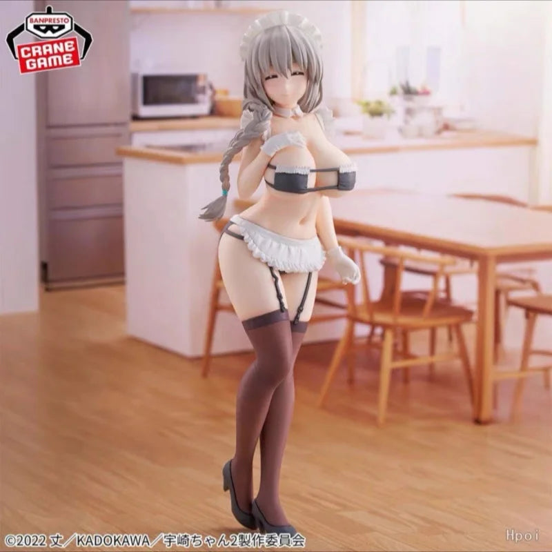 In Stock Banpresto Chan Wants To Hang Out Anime Figurines Glitter&Glamours Uzaki Tsuki Maid Model Toys Wy Action Figures Gift