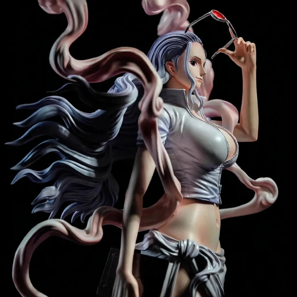 One Piece Anime Figures Nico Robin Wano Arc Figure 32CM PVC Statue White Dress With Pink Smoke Effect Collectible Grade