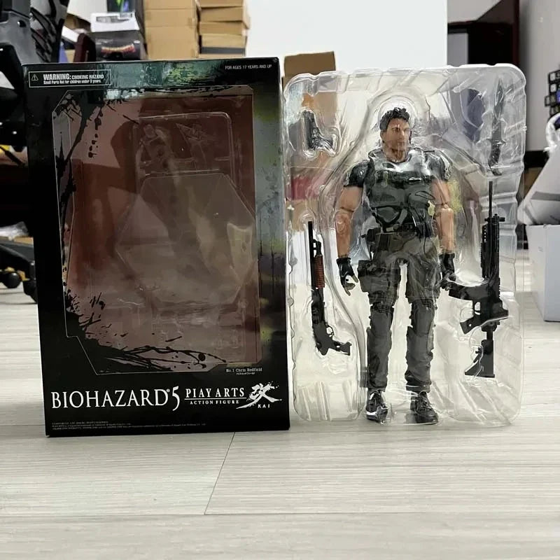 Play Arts Kai PA Chris Redfield Action Figure Biohazard 5 Character Articulated Model Toys Joint Movable Doll Birthday Gift