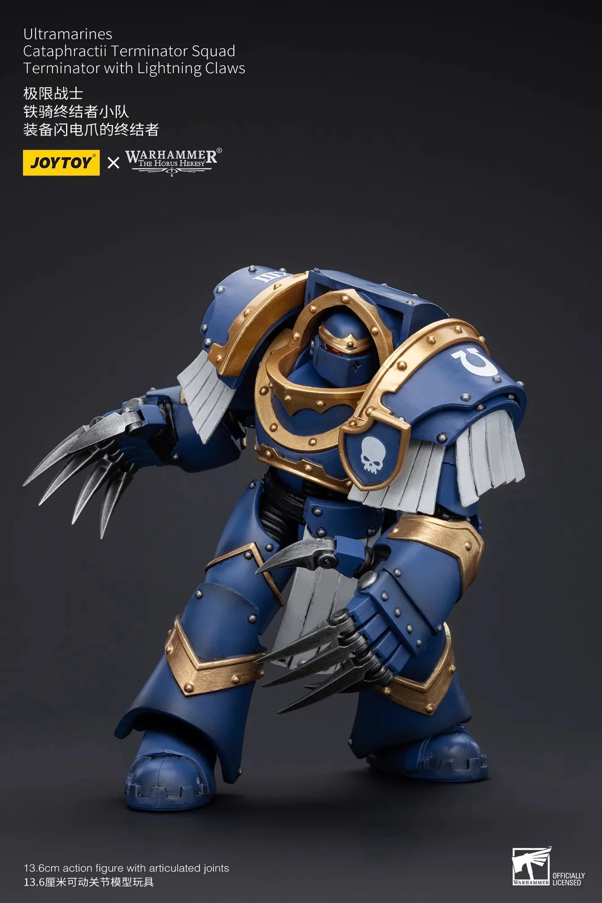 JOYTOY Warhammer 40000/40k The Horus Heresy Ultramarines Cataphractii Terminator Squad Terminator with Lightning Claws Figure