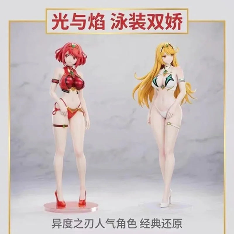 Anime Figure Xenoblade Chronicles Pyra Mythra Swimsuit Pvc Collectible Model Desktop Decoration Ornament Gift For Anime