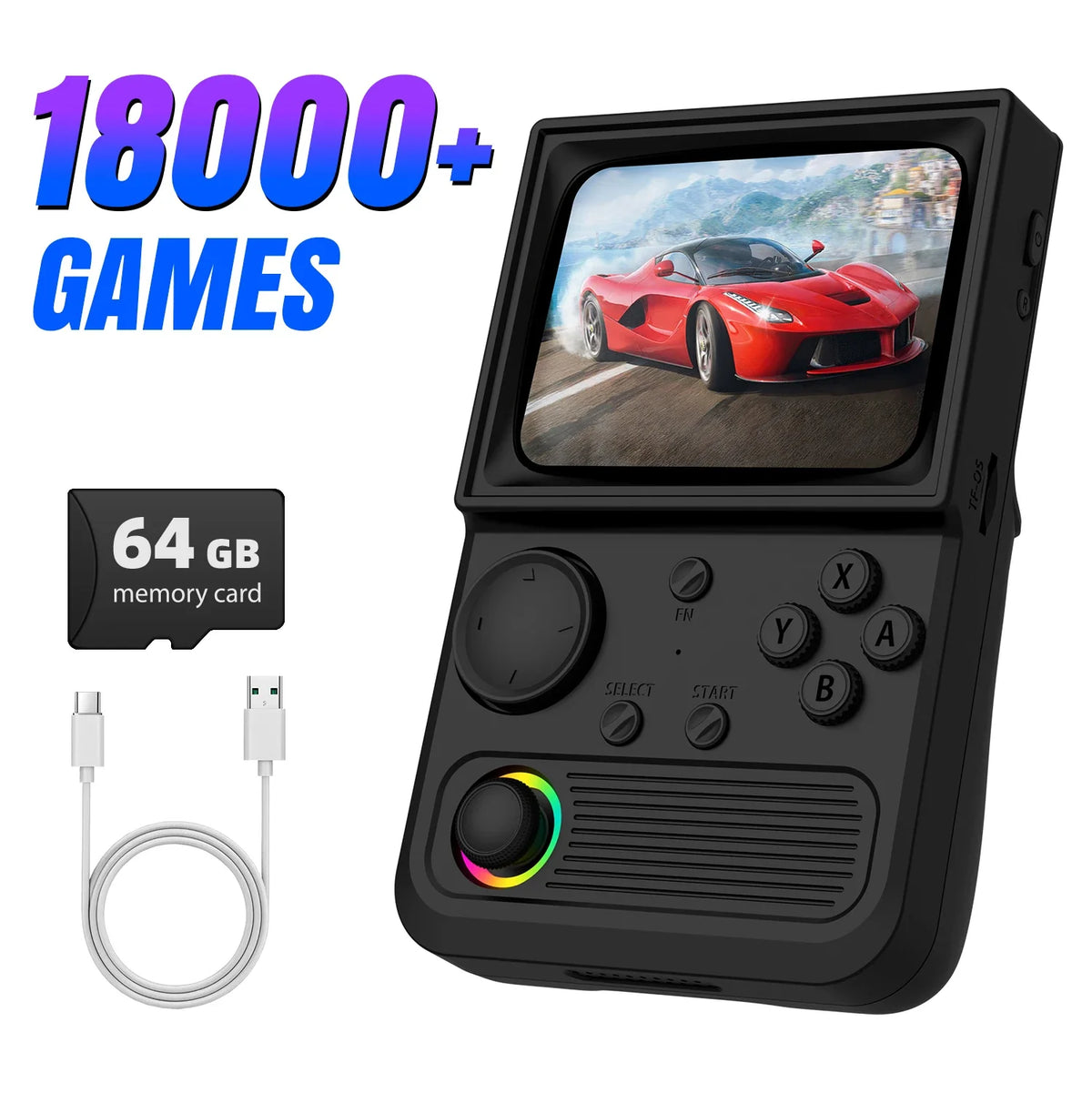 R36T Retro TV Handheld Game Console EmuEMEC System 18000+Game 3.5'' IPS Screen Wi-Fi Multiplayer Portable Pocket Video Console