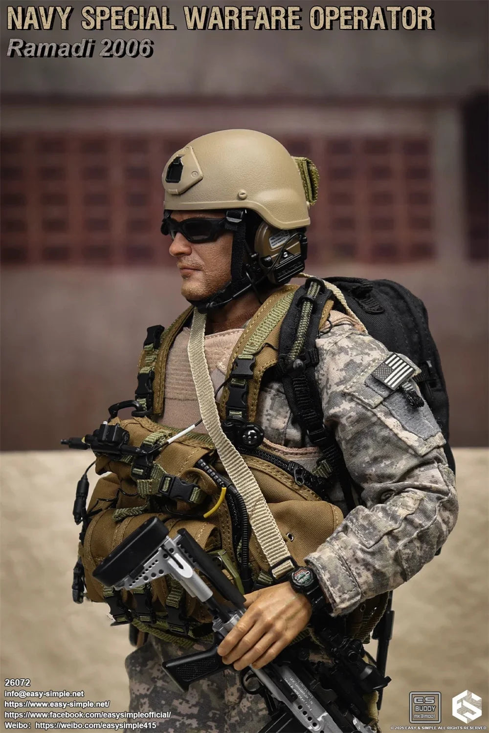 1/6  Easy&Simple ES 26072 US. Soldier Doll Operation Unit Full Set Moveable Action Figure About 12" Gift For Fans