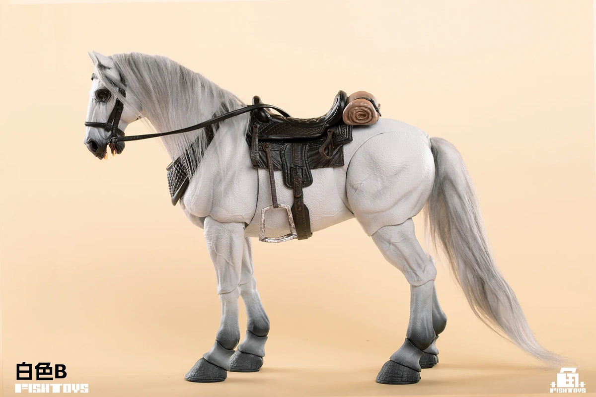 In Stock 23cm Fish Toys Horse Aciton Figure  1/12 Pvc Model Waste Land Series Panchromatic Horse Animal Statue Customized  Toys