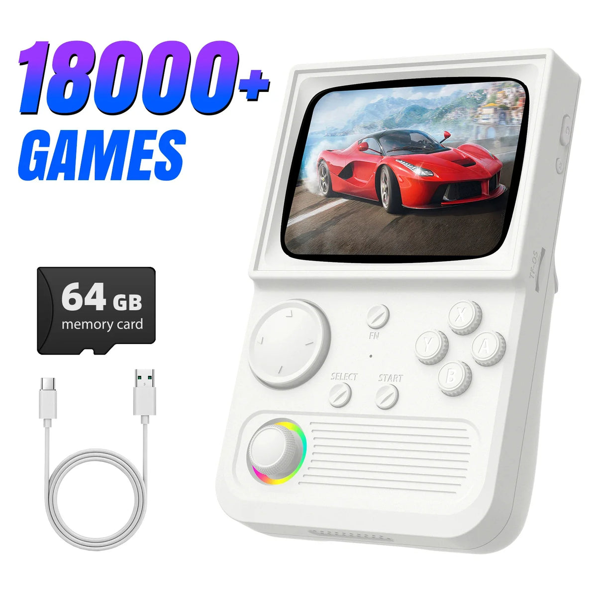 R36T Retro TV Handheld Game Console EmuEMEC System 18000+Game 3.5'' IPS Screen Wi-Fi Multiplayer Portable Pocket Video Console