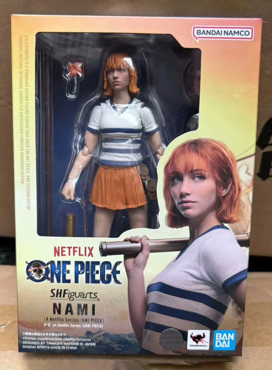 In Stock Original BANDAI SHFiguarts Monkey D Luffy Roronoa Zoro Nami Figure Action Anime Netflix: One Piece Model Genuine Toy