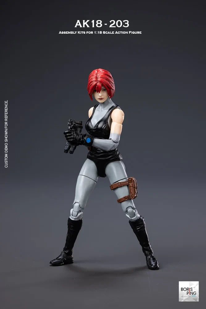 Presale BorisPing AK18 1/18 Scale Classic Game Character Special Agent Female Warrior Full Set Model 3.75 Inch Action Figure