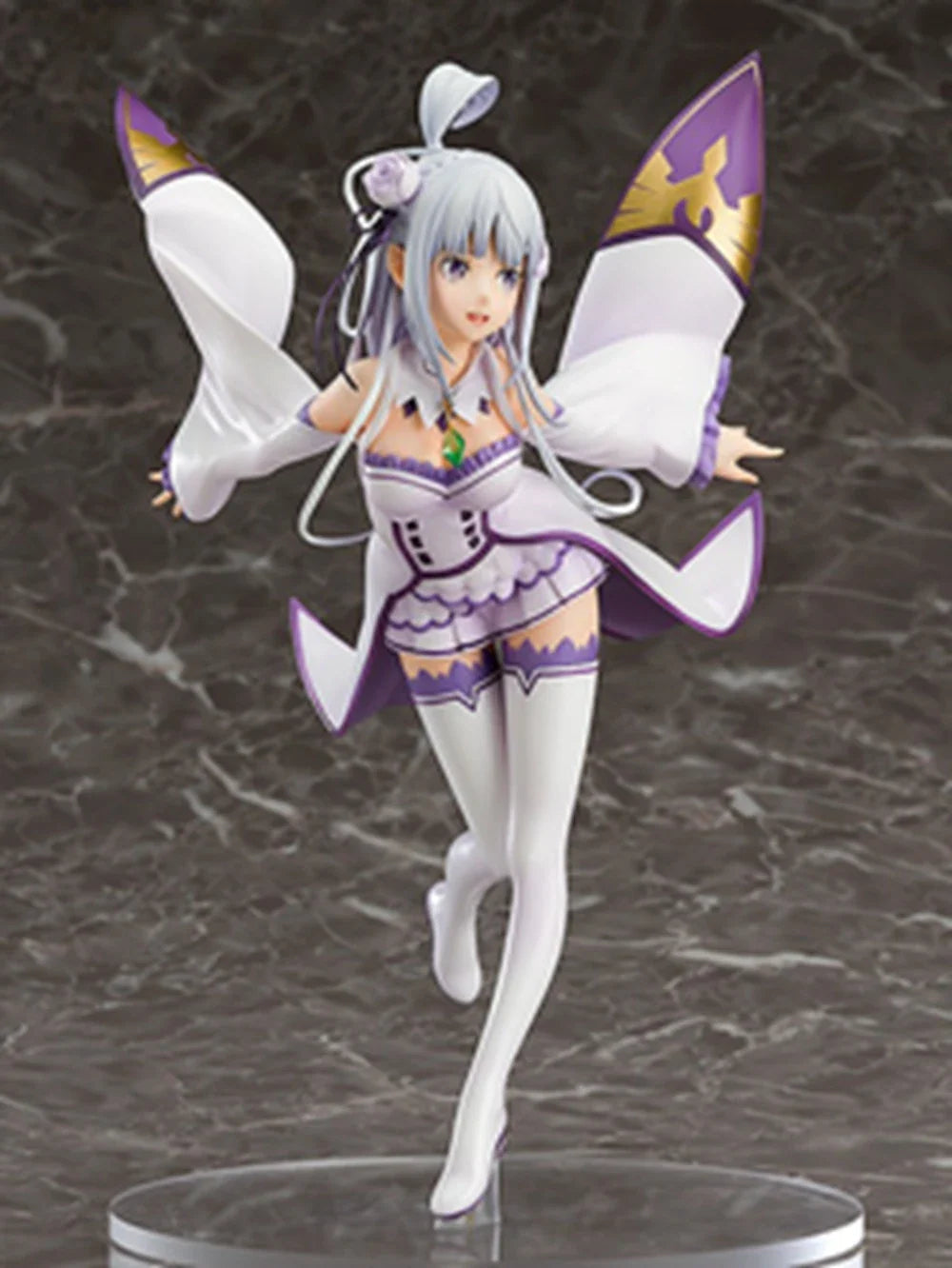 25CM Anime Re:Zero kara Hajimeru Isekai Seikatsu Emilia Figure 1/7 Standing Model Toy Gift Collection Action Figure PVC