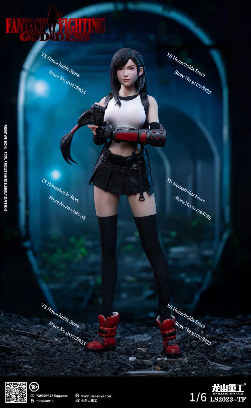 LS2023-TF 1/6 Goddess of Fighting Girl Tifa Action Figure Game Series Cool Handsome Soldier 12" Full Set Figurine Gifts Collects