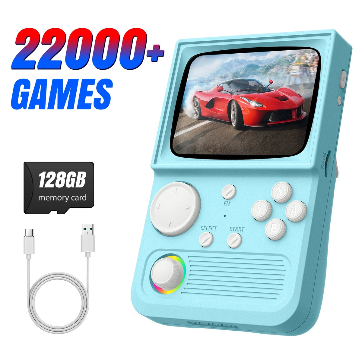 R36T Retro TV Handheld Game Console EmuEMEC System 18000+Game 3.5'' IPS Screen Wi-Fi Multiplayer Portable Pocket Video Console