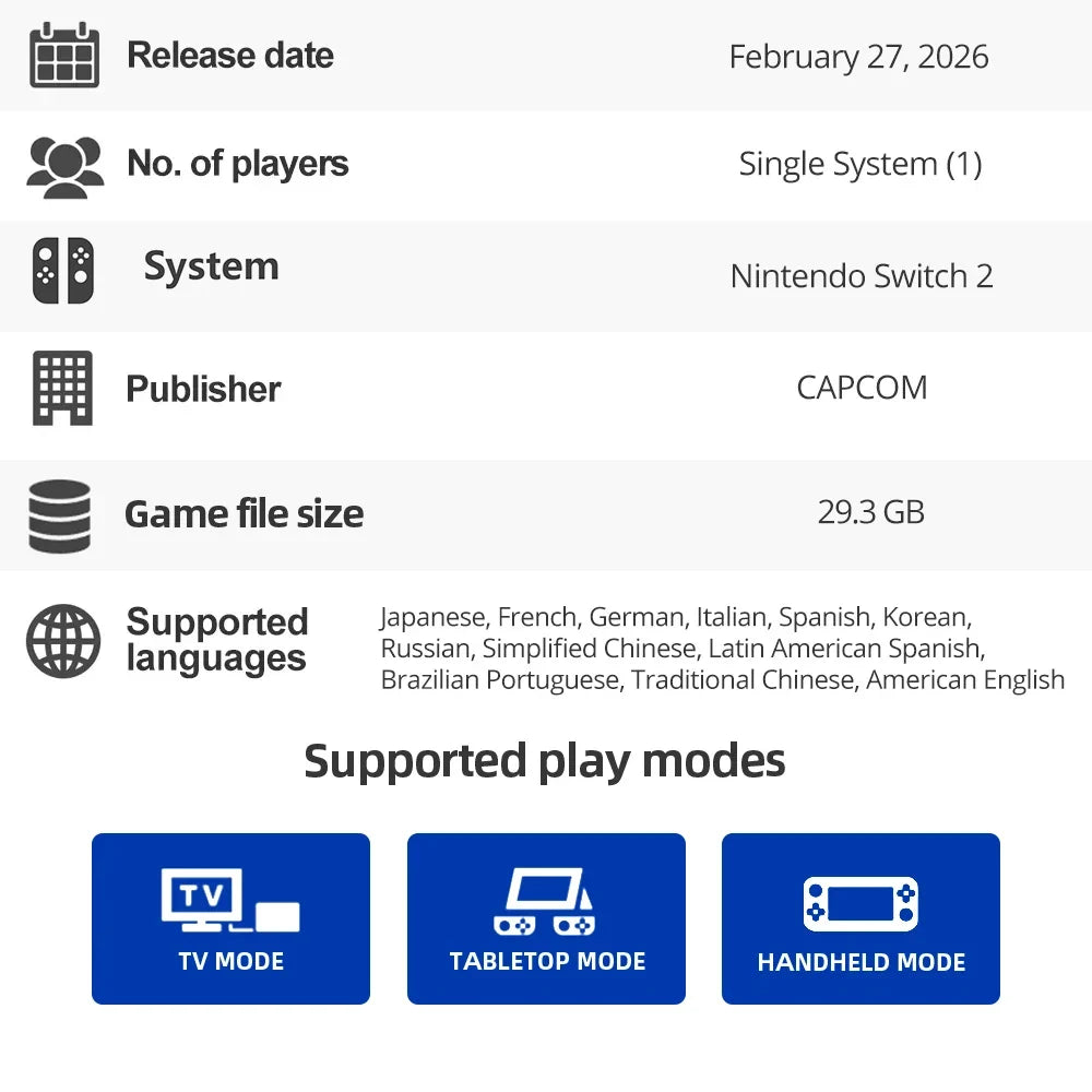 Nintendo Switch 2 Game Deals - Resident Evil Requiem - 100% Original Physical Nintendo Game Card NS2