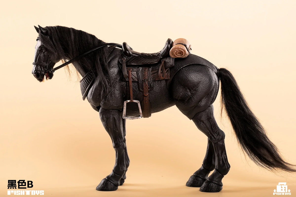 In Stock 23cm Fish Toys Horse Aciton Figure  1/12 Pvc Model Waste Land Series Panchromatic Horse Animal Statue Customized  Toys