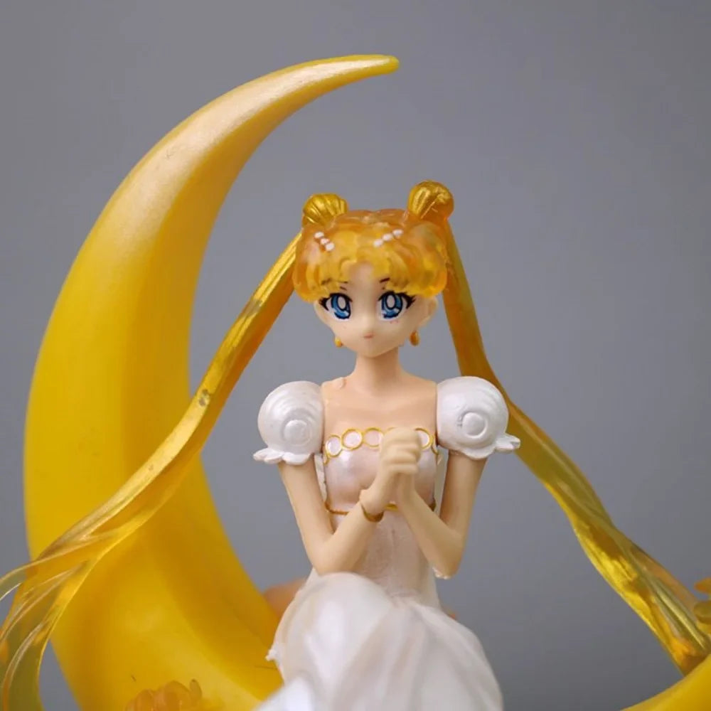 Sailor Moon Ornament Anime Surrounding Aesthetic Figure Model Glowing Night Light Room Desktop Decoration Cute Toy Children Gift