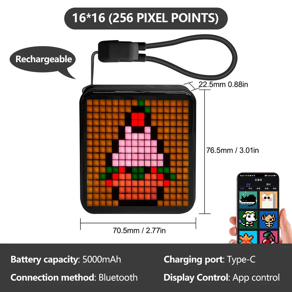 LED Pixel Display Panel Night Light Bluetooth APP Control Photo Frame Animation Display Beside Decoration Light For Room Decor