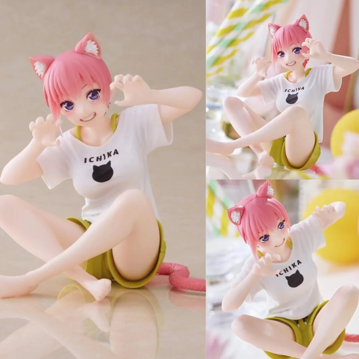 Anime The Quintessential Quintuplets Desktop Cute Nakano Itsuki Figures Cat Room Wear Ver Girl Statue Model Doll Desk Decoration