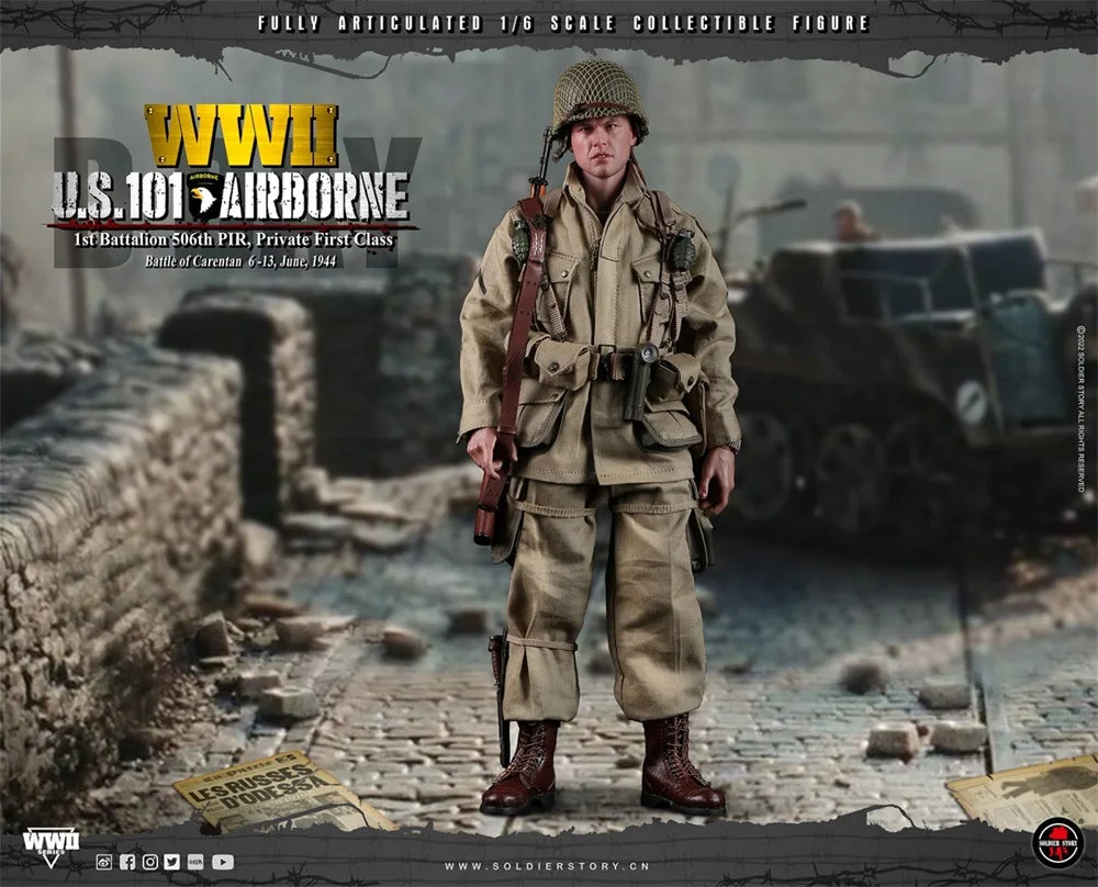 1/6 SoldierStory SS126 WWII US 101 Battalion Private First Class Ryan Full Set Moveable Action with Platform For Fan Collect