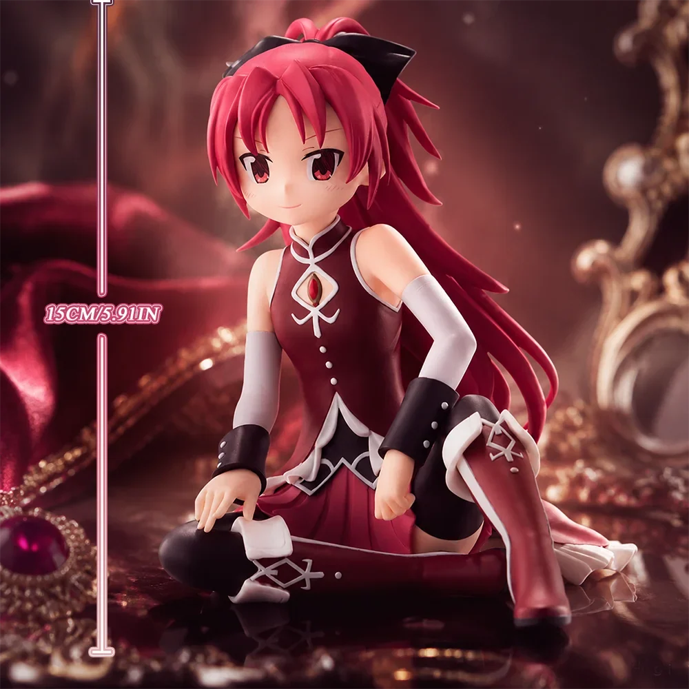 1pc 15cm/5.91in Anime Red Hair Girl Figure Sitting Pose PVC Statue Collectible Model Desktop Ornament Car Decoration Toys Gifts.
