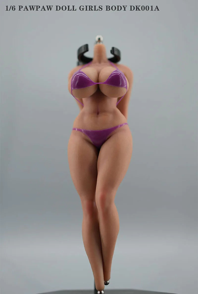 PawPawDoll DK001A 1/6 Anime Girl Oversize Breast Seamless Body 26.5cm Makeup Platinum Silicone Female Soldier Action Figure Doll