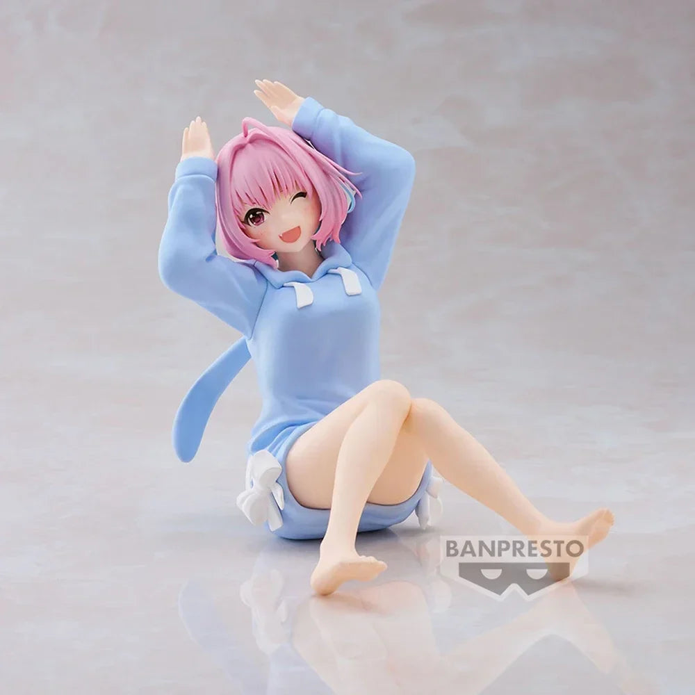 Original Bandai Relax Time Yumemi Riamu The Idolm@ster Cinderella Girls 10Cm Kawaii Anime Figure Model Collectible Toys