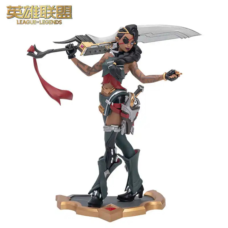 Original LOL League of Legends Gwnya Sononu Raven Medium Sculpture Anime Action Doll Series Accessories Models Toys Gifts