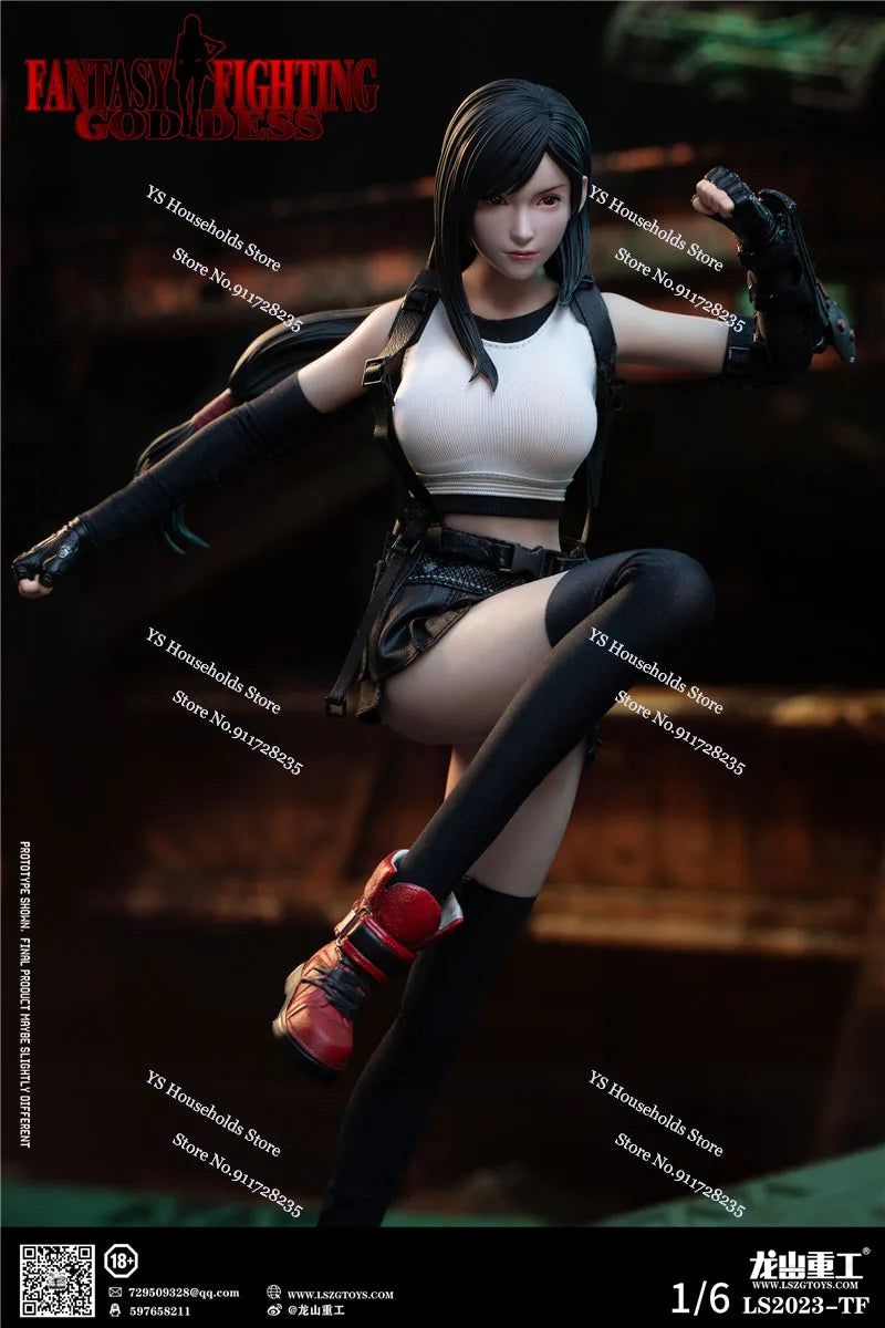 LS2023-TF 1/6 Goddess of Fighting Girl Tifa Action Figure Game Series Cool Handsome Soldier 12" Full Set Figurine Gifts Collects