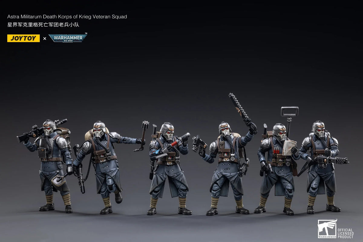 【SF】JOYTOY 1/18 Action Figure Warhammer 40K  Astra Militarum Death Korps of Krieg Veteran Squad Sergeant  Prime Model Toy Gift