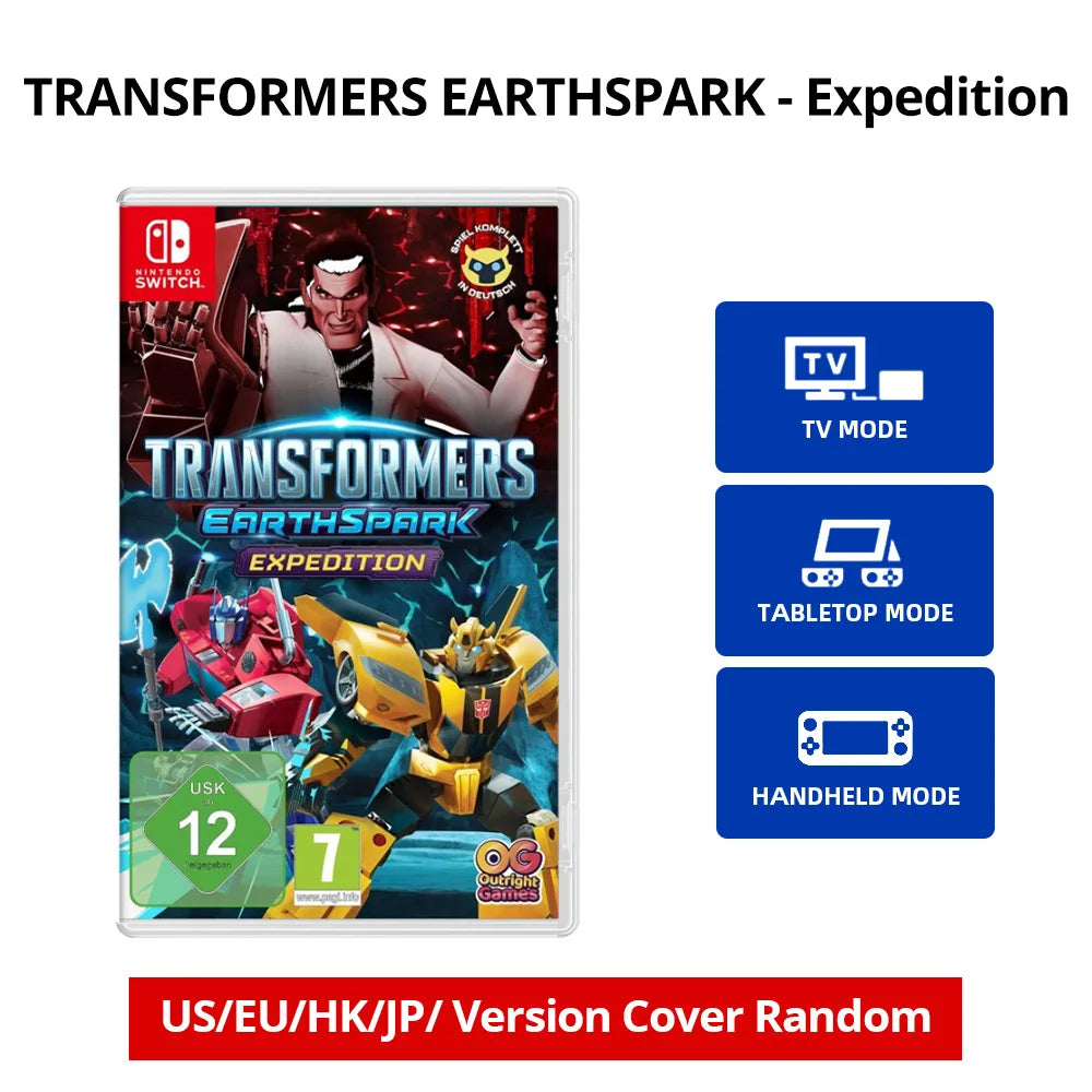 TRANSFORMERS: EARTHSPARK - EXPEDITION- Nintendo Switch Game Card Games Cartridge Physical Card support TV Tabletop Handheld Mode