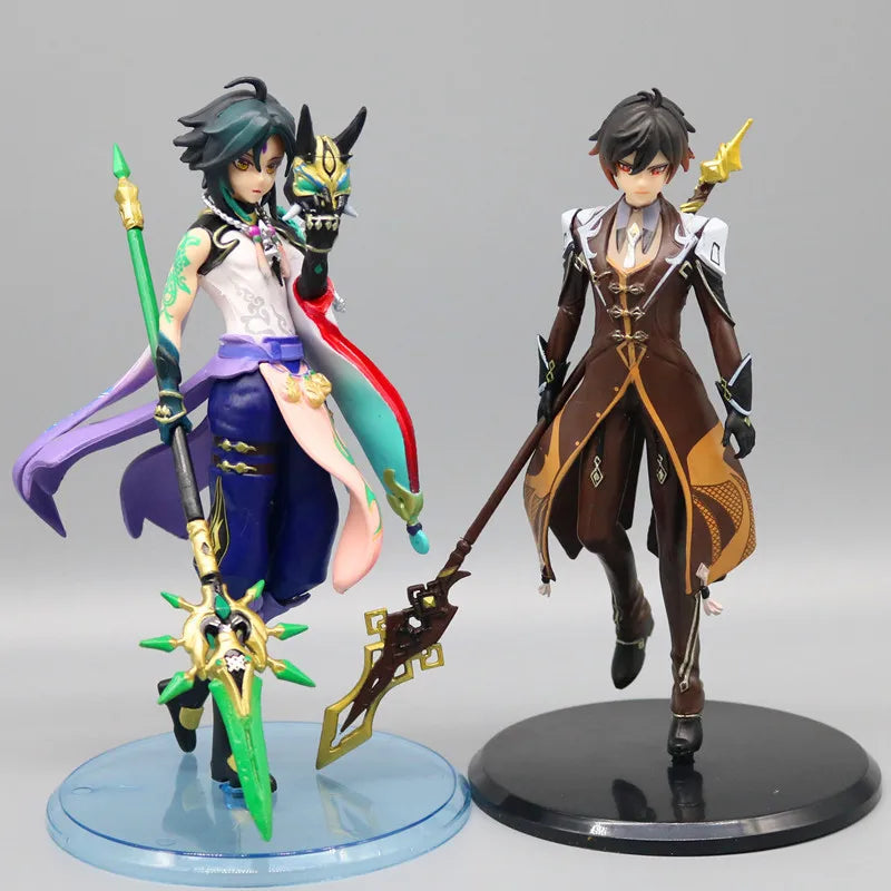 19CM Genshin Impact Zhongli Xiao Anime Figure PVC Action Figure Model Sculpture Hand-made Desktop Decoration Children Gifts