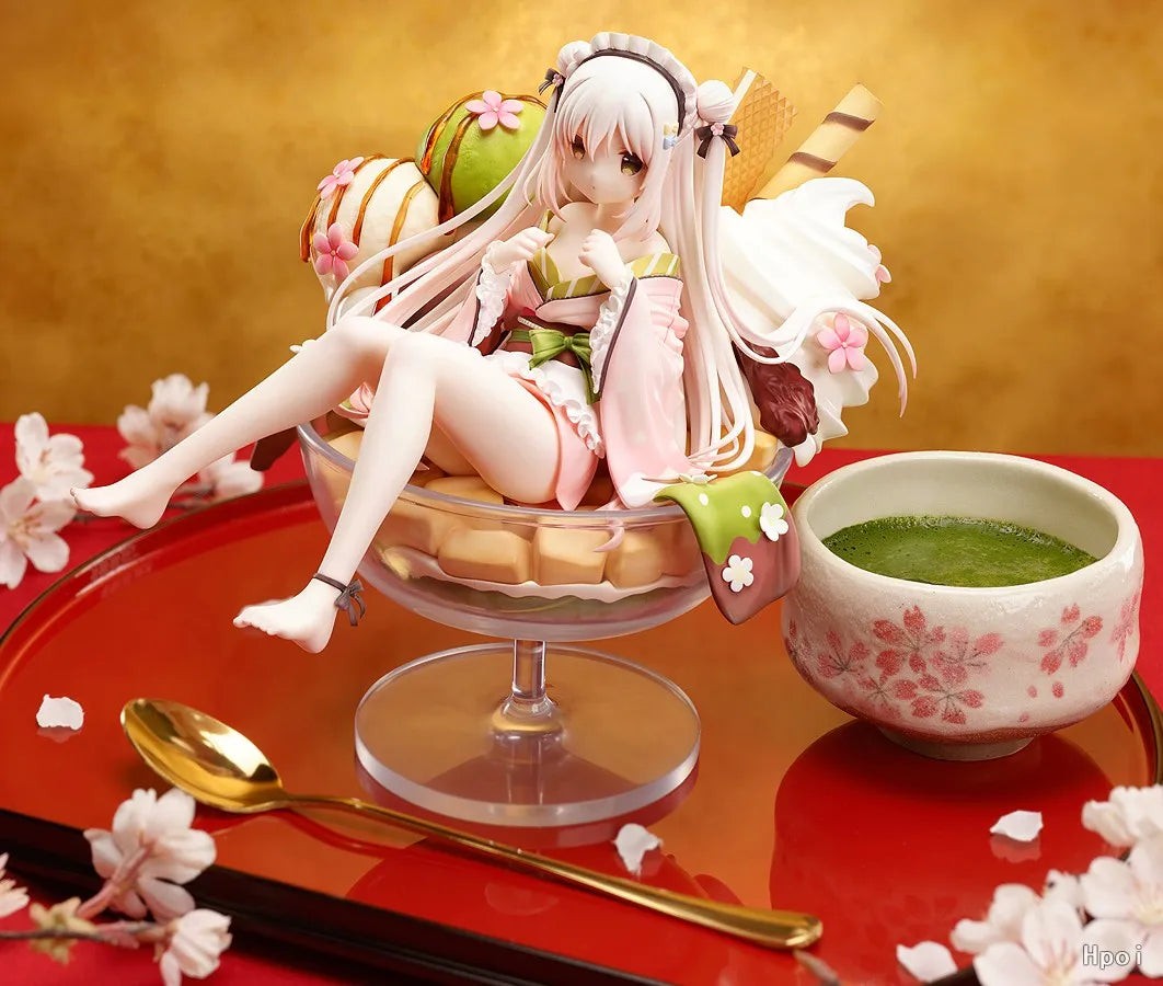 Anime White Jade Figure Ice Cream Wine Glass Shape Kimono Ver Model Toy Gift Collection Action Figure PVC Desktop Case Ornament