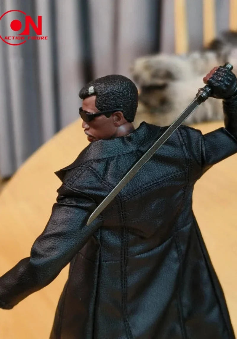 1/12 Scale Male Black Long Leather Coat Fabric Windbreaker Clothes Model Fit 6" Notaman Mezco Soldier Action Figure Body