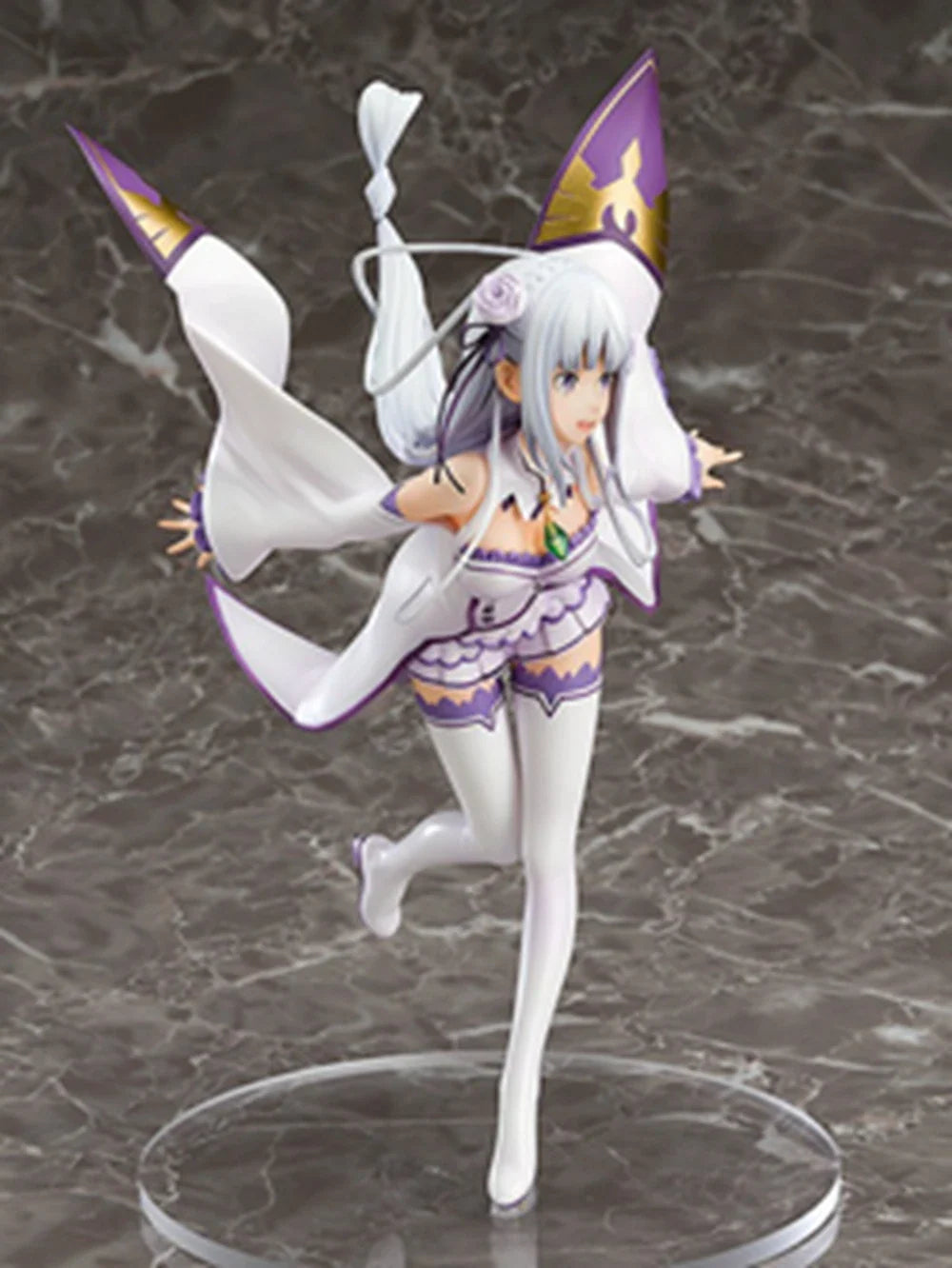 25CM Anime Re:Zero kara Hajimeru Isekai Seikatsu Emilia Figure 1/7 Standing Model Toy Gift Collection Action Figure PVC