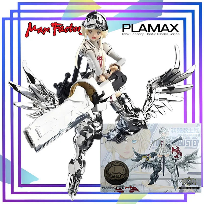 Max Factory Original PLAMAX《Divine Winged Sky Knight Godslayer Yuri - Silver-Plated Version》Action Figure Assembly Model Toys