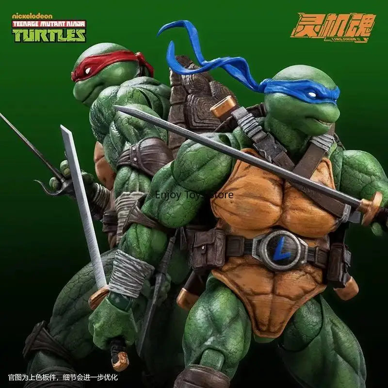 Authentic Lingjihun Leonardo/Raphael/Michelangelo/Donatello Articulated Action Figures