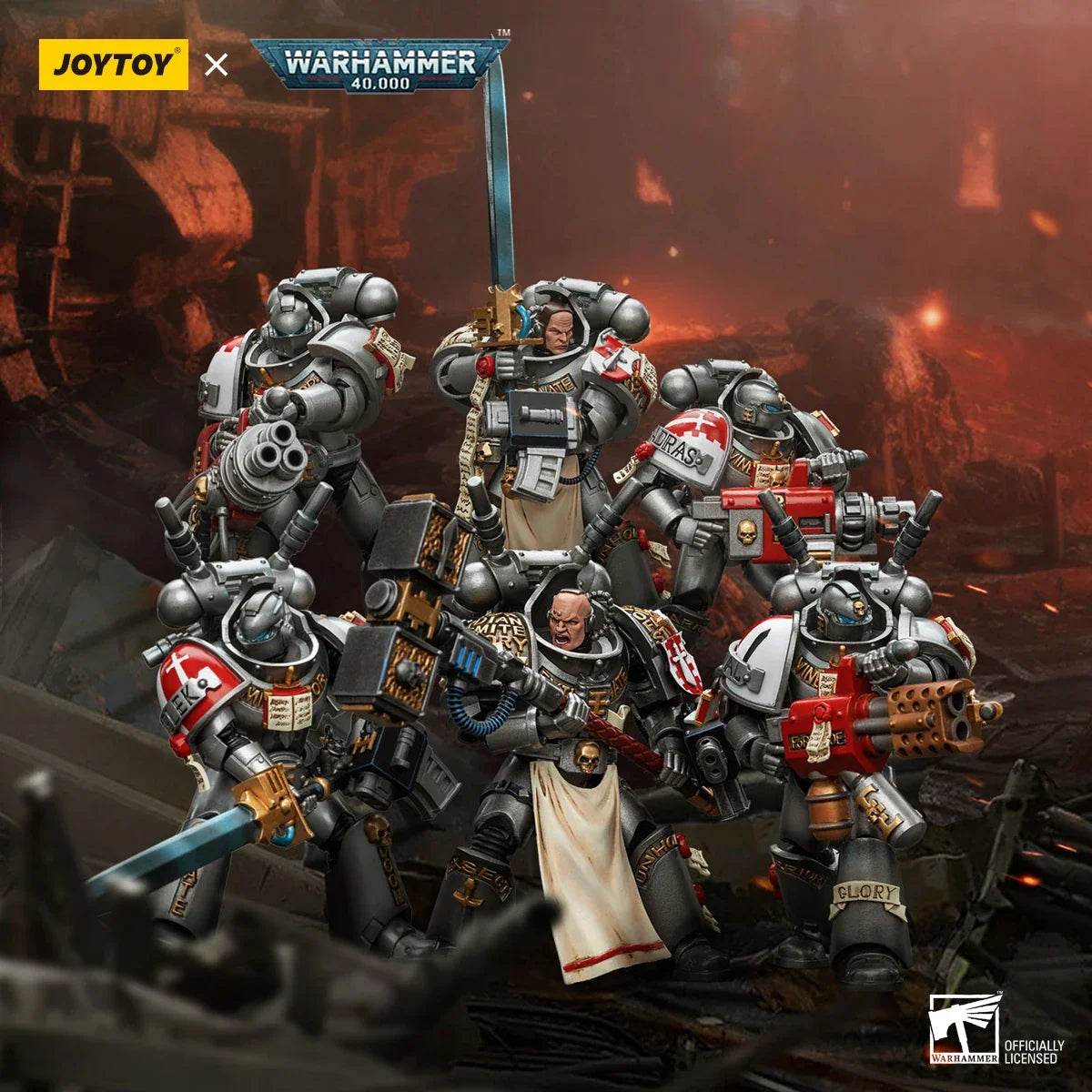 JOYTOY Warhammer 40k 1/18 Action Figures Anime 12cm Grey Knights Interceptor Squad Strike Squad Collection Model Toys