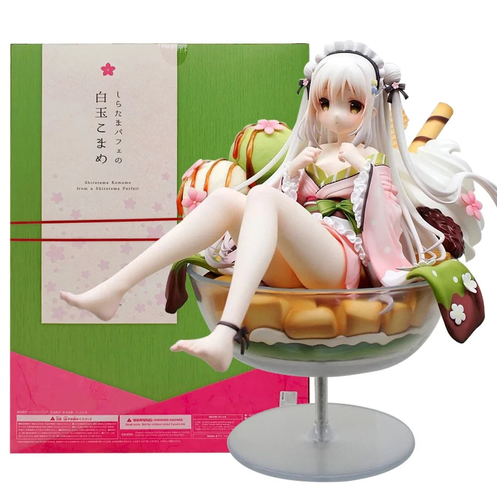 Anime White Jade Figure Ice Cream Wine Glass Shape Kimono Ver Model Toy Gift Collection Action Figure PVC Desktop Case Ornament
