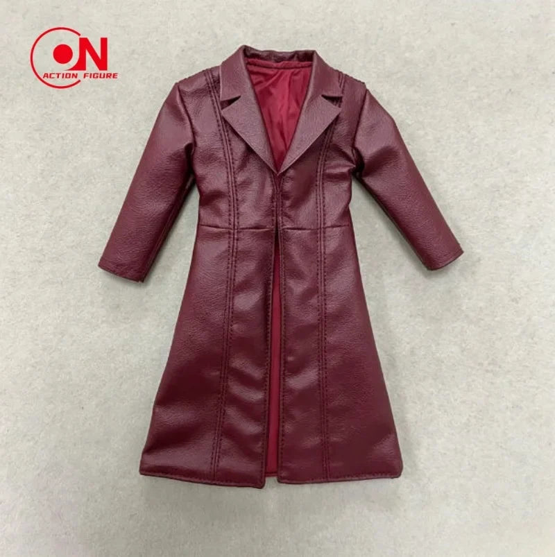 1/12 Scale Male Black Long Leather Coat Fabric Windbreaker Clothes Model Fit 6" Notaman Mezco Soldier Action Figure Body