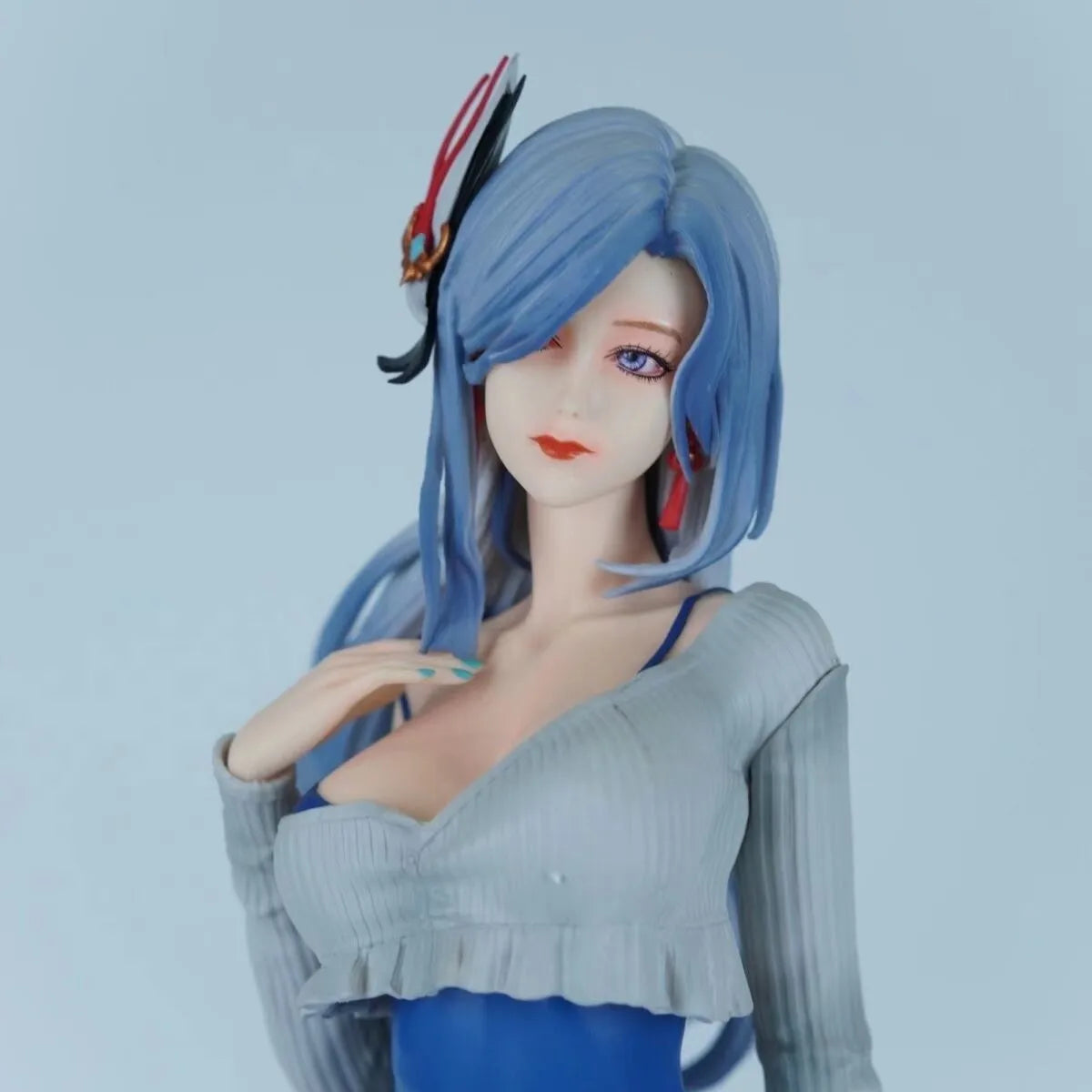 48cm Genshin Impact Shenhe GK Crane Fairy Statue Elegant Adeptus Figure Anime Collectible Desktop Model Birthday Christmas Gift