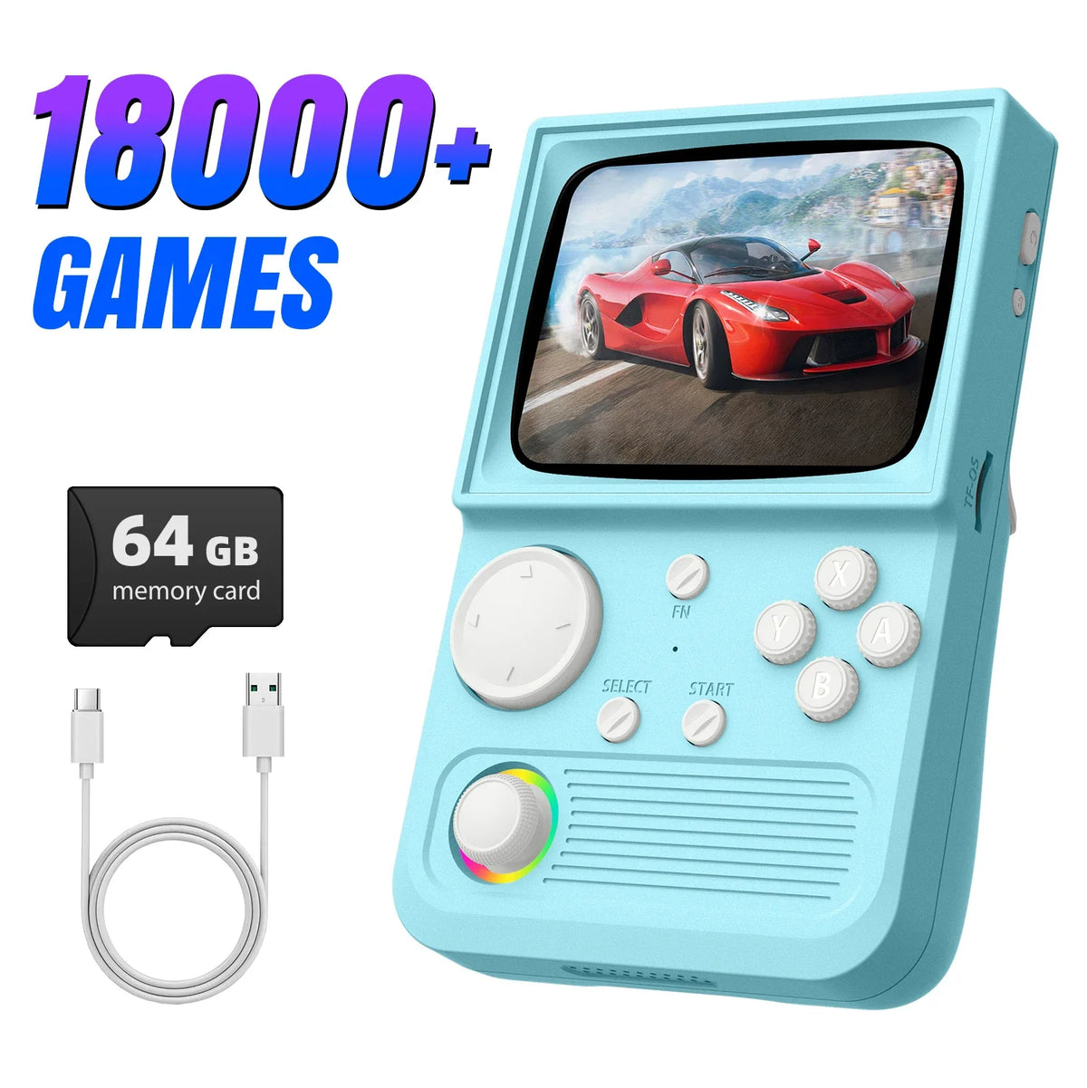 R36T Retro TV Handheld Game Console EmuEMEC System 18000+Game 3.5'' IPS Screen Wi-Fi Multiplayer Portable Pocket Video Console