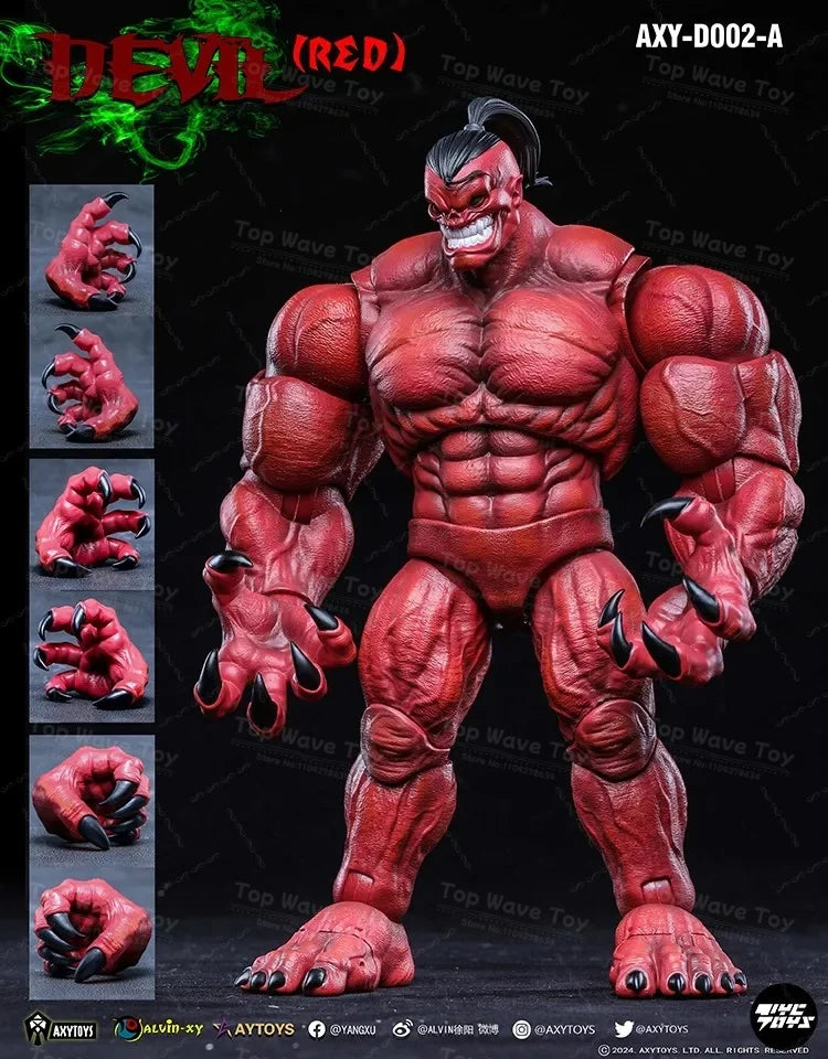 2025 NEW STOCK  AXYTOYS 1/12 Scale In Stock New Demon Unpainted Prototype Devil Red Crimson Demon Model Fast Dispatch Axytoys