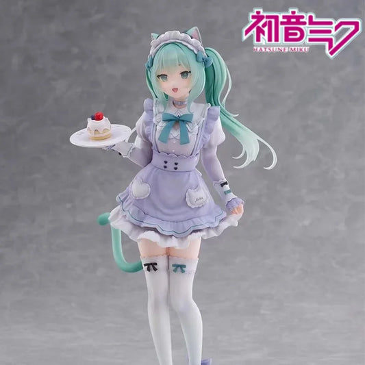 In Stock Kawaii Piapro Hatsune Miku 1/7 Scale Figure F:NEX Cat Ear Maid Anime PVC Collectible Model Ornament