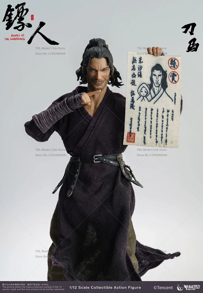 1/12 Scale Martial Arts Comic Bounty Swordsman 6-inch Full Set Action Figure Soldier Height About 17CM Resin-Styled Hair Ver