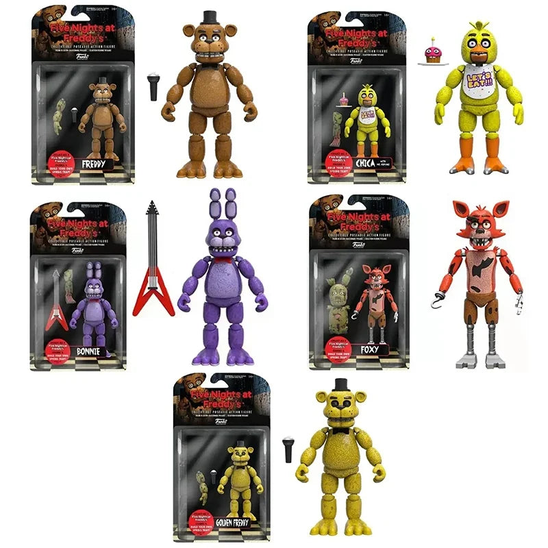 14cm FNAF Figures SUN & MOON Joker Freddy Bonnie Foxy Chica Fazbear Bear Action Figure Movable Figurine Dolls Toys