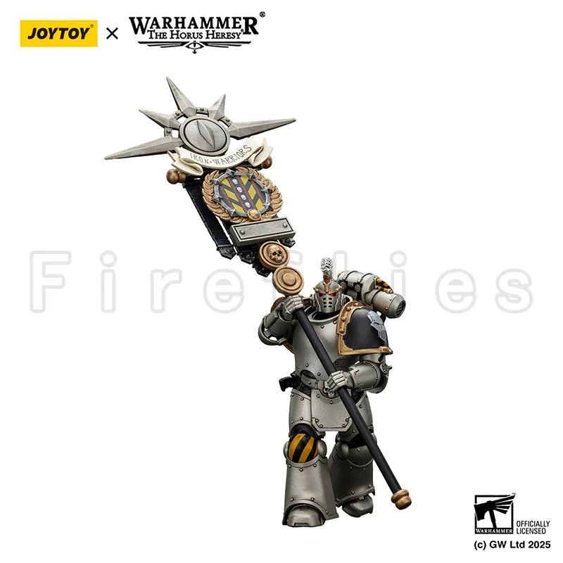 1/18 JOYTOY Action Figure Horus Iron Warriors MKVI Tactical Sergeant and Command Squad Chosen with Legion Standard
