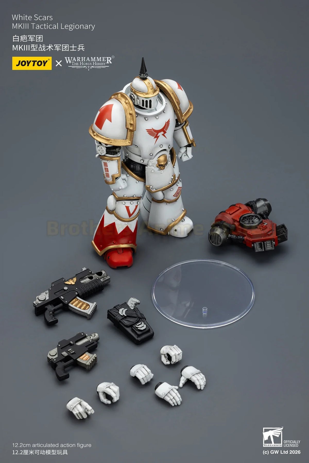 JOYTOY Warhammer 40K White Scar Legion MKIII MKVItactical legionnaire and motorcycle 1/18 movable figure soldier collection gift