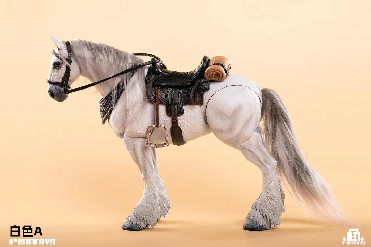 In Stock 23cm Fish Toys Horse Aciton Figure  1/12 Pvc Model Waste Land Series Panchromatic Horse Animal Statue Customized  Toys