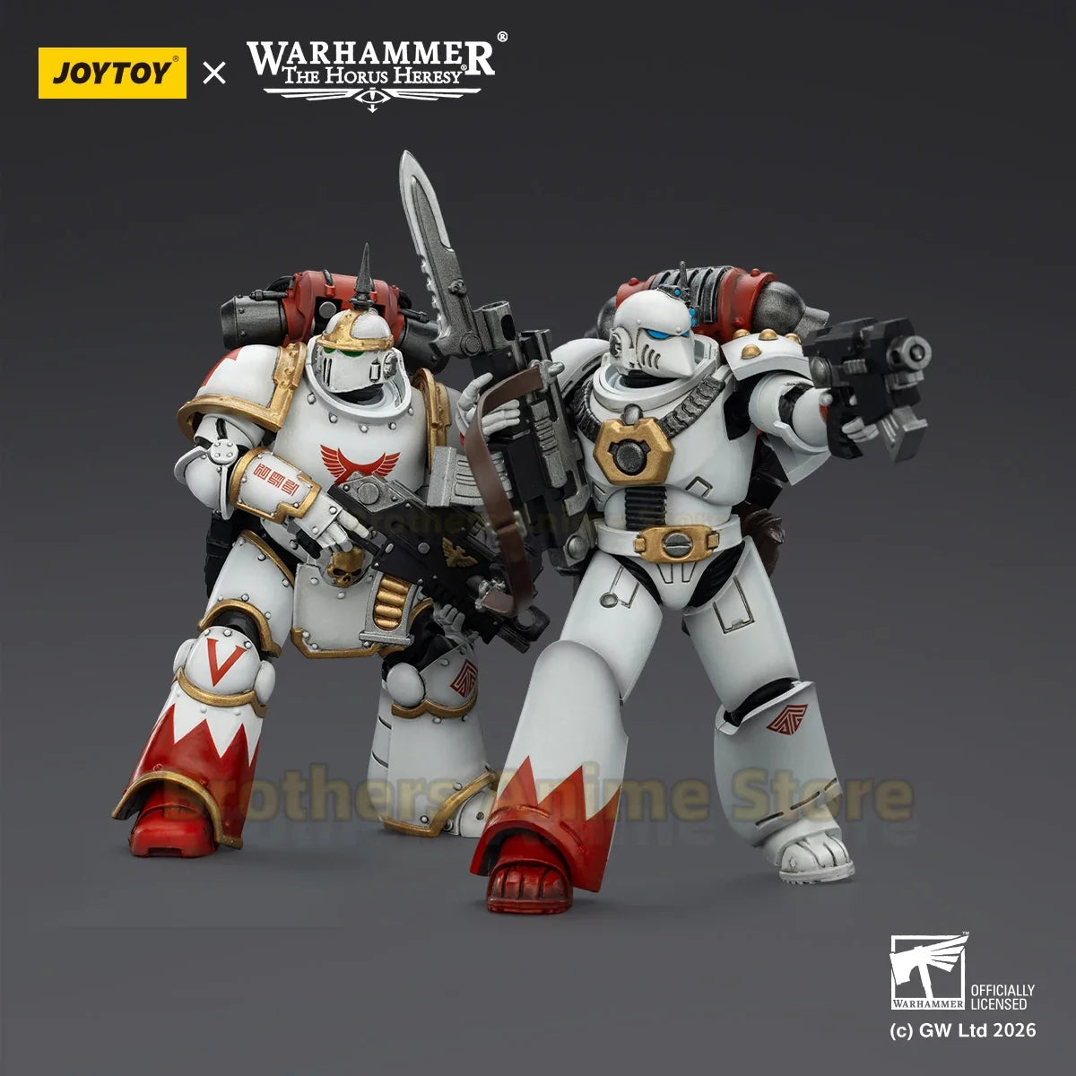 JOYTOY Warhammer 40K White Scar Legion MKIII MKVItactical legionnaire and motorcycle 1/18 movable figure soldier collection gift