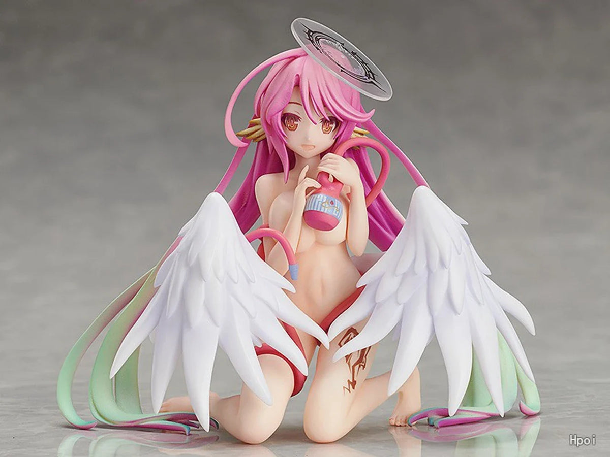 15CM Anime NO GAME NO LIFE Jibril Figure Elf Water Formula Shampoo Kneeling Model Toy Gift Collection Action Figure PVC