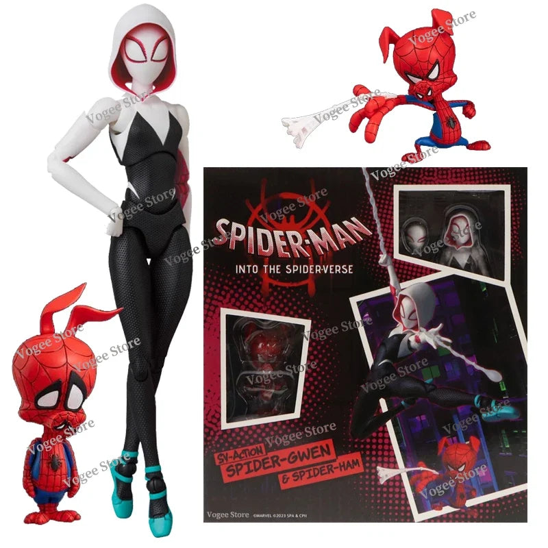 Sentinel Sv Action Miles Morales Gwen Stacy Figure Spiderman Model Spider-man Into the Spider Verse Peter Miles Figurine Toys