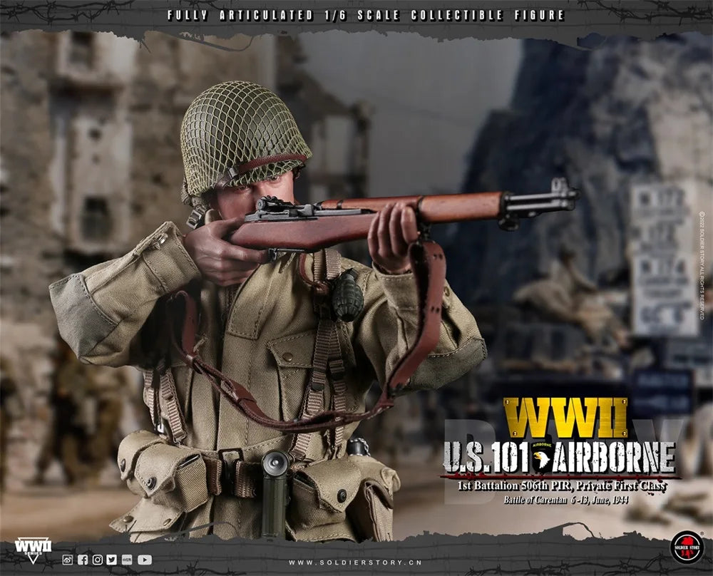 1/6 SoldierStory SS126 WWII US 101 Battalion Private First Class Ryan Full Set Moveable Action with Platform For Fan Collect